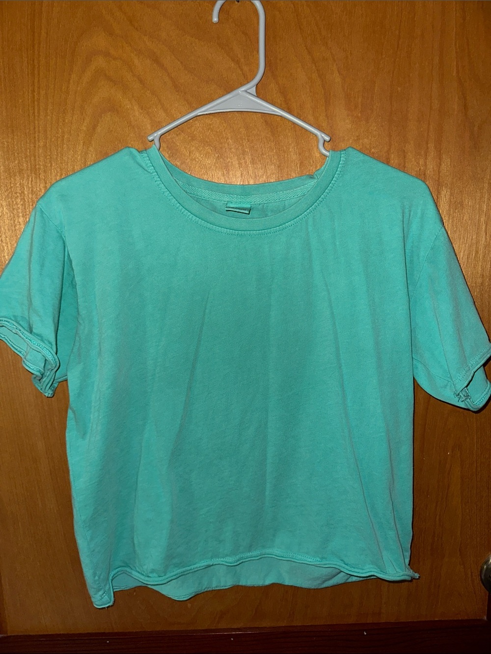 Classic Crewneck Crop Top - Teal